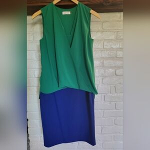 Calvin Klein Green and Blue Dress Sz 2